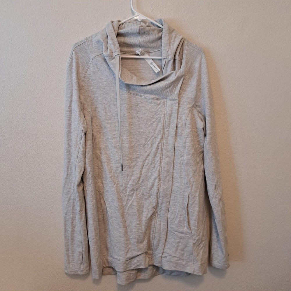 Lululemon Cowl Neck Asymmetrical Zip Wrap Hoodie Heathered Gray Size 10